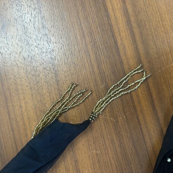 Farm Rio Black/Gold Embroidered Tulle Overlay Minidress, Concert, Party, XL NWT - Picture 12 of 12